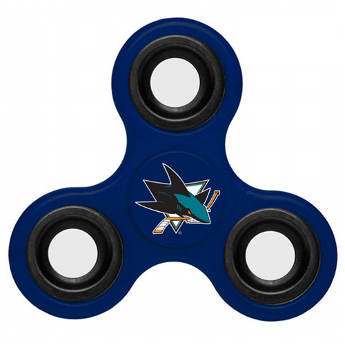 NHL San Jose Sharks 3 Way Fidget Spinner F122 - Royal - Click Image to Close
